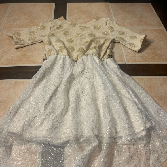 Wonder nation Girls Gold Glitter & Sequined Short Sleeve Dress Size 4T - Picture 3 of 4